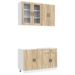 vidaXL Kuchynská jednotka PORTO 4 pcs Dub sonoma Kompozitné drevo – Obrázok 2