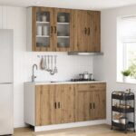 vidaXL Kuchynská jednotka PORTO 4 pcs Dub artisan Kompozitné drevo