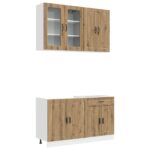 vidaXL Kuchynská jednotka PORTO 4 pcs Dub artisan Kompozitné drevo – Obrázok 2
