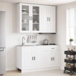 vidaXL Kuchynská jednotka PORTO 4 pcs Biela s vysokým leskom