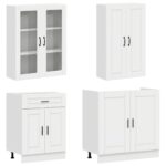 vidaXL Kuchynská jednotka PORTO 4 pcs Biela s vysokým leskom – Obrázok 3