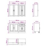 vidaXL Kuchynská jednotka PORTO 4 pcs Biela s vysokým leskom – Obrázok 7