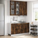 vidaXL Kuchynská jednotka PORTO 4 pcs Dymový dub Kompozitné drevo