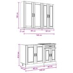 vidaXL Kuchynská jednotka PORTO 4 pcs Dymový dub Kompozitné drevo – Obrázok 7
