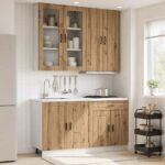vidaXL Kuchynská jednotka PORTO 4 pcs Dub artisan Kompozitné drevo