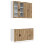 vidaXL Kuchynská jednotka PORTO 4 pcs Dub artisan Kompozitné drevo – Obrázok 2