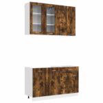 vidaXL Kuchynská jednotka LYON 4 pcs Dymový dub Kompozitné drevo – Obrázok 2