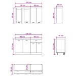 vidaXL Kuchynská jednotka LYON 4 pcs Dymový dub Kompozitné drevo – Obrázok 6