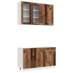 vidaXL Kuchynská jednotka LYON 4 pcs Staré drevo Kompozitné drevo – Obrázok 2