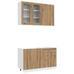 vidaXL Kuchynská jednotka LYON 4 pcs Dub artisan Kompozitné drevo – Obrázok 2