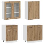 vidaXL Kuchynská jednotka LYON 4 pcs Dub artisan Kompozitné drevo – Obrázok 3