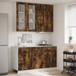 vidaXL Kuchynská jednotka LYON 4 pcs Dymový dub Kompozitné drevo
