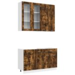 vidaXL Kuchynská jednotka LYON 4 pcs Dymový dub Kompozitné drevo – Obrázok 2