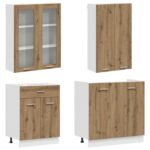 vidaXL Kuchynská jednotka LYON 4 pcs Dub artisan Kompozitné drevo – Obrázok 3
