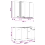 vidaXL Kuchynská jednotka LYON 4 pcs Dub artisan Kompozitné drevo – Obrázok 8