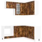 vidaXL Kuchynská jednotka LUCCA 8 pcs Dymový dub Kompozitné drevo – Obrázok 2