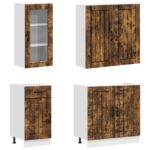 vidaXL Kuchynská jednotka LUCCA 8 pcs Dymový dub Kompozitné drevo – Obrázok 3