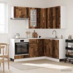 vidaXL Kuchynská jednotka LUCCA 8 pcs Staré drevo Kompozitné drevo