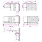 vidaXL Kuchynská jednotka LUCCA 8 pcs Staré drevo Kompozitné drevo – Obrázok 8