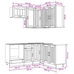 vidaXL Kuchynská jednotka LUCCA 8 pcs Staré drevo Kompozitné drevo – Obrázok 9