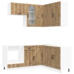 vidaXL Kuchynská jednotka LUCCA 8 pcs Dub artisan Kompozitné drevo – Obrázok 2