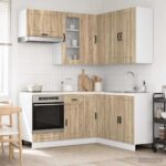 vidaXL Kuchynská jednotka PORTO 8 pcs Dub sonoma Kompozitné drevo