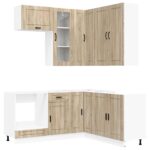 vidaXL Kuchynská jednotka PORTO 8 pcs Dub sonoma Kompozitné drevo – Obrázok 2