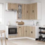 vidaXL Kuchynská jednotka PORTO 8 pcs Dub sonoma Kompozitné drevo – Obrázok 3