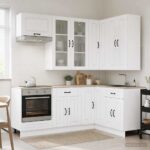 vidaXL Kuchynská jednotka KALMAR 8 pcs Biela s vysokým leskom