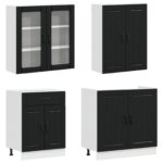 vidaXL Kuchynská jednotka LUCCA 8 pcs Čierna Kompozitné drevo – Obrázok 3