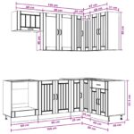 vidaXL Kuchynská jednotka LUCCA 8 pcs Čierna Kompozitné drevo – Obrázok 9