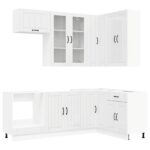 vidaXL Kuchynská jednotka LUCCA 8 pcs Biela s vysokým leskom – Obrázok 2