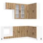 vidaXL Kuchynská jednotka LUCCA 8 pcs Dub artisan Kompozitné drevo – Obrázok 2