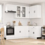 vidaXL Kuchynská jednotka PORTO 8 pcs Biela Kompozitné drevo