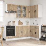 vidaXL Kuchynská jednotka PORTO 8 pcs Dub sonoma Kompozitné drevo