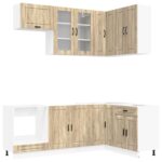 vidaXL Kuchynská jednotka PORTO 8 pcs Dub sonoma Kompozitné drevo – Obrázok 2