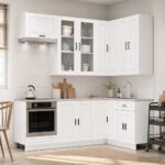 vidaXL Kuchynská jednotka PORTO 8 pcs Biela Kompozitné drevo