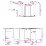 vidaXL Kuchynská jednotka LYON 8 pcs Dub sonoma Kompozitné drevo – Obrázok 8