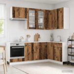 vidaXL Kuchynská jednotka LYON 8 pcs Staré drevo Kompozitné drevo