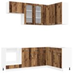 vidaXL Kuchynská jednotka LYON 8 pcs Staré drevo Kompozitné drevo – Obrázok 2