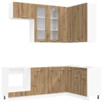 vidaXL Kuchynská jednotka LYON 8 pcs Dub artisan Kompozitné drevo – Obrázok 2