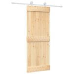 vidaXL Posuvné dvere Prírodná a biela 80 x 210 cm – Obrázok 2