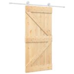 vidaXL Posuvné dvere Prírodná a biela 95 x 210 cm – Obrázok 2