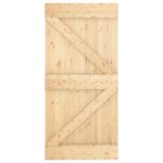 vidaXL Posuvné dvere Prírodná a biela 100 x 210 cm Borovicový masív – Obrázok 4