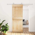 vidaXL Posuvné dvere Prírodná a biela 80 x 210 cm