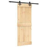 vidaXL Posuvné dvere Prírodná a čierna 80 x 210 cm – Obrázok 2