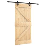 vidaXL Posuvné dvere Prírodná a čierna 95 x 210 cm – Obrázok 2