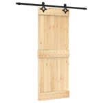 vidaXL Posuvné dvere Prírodná a čierna 80 x 210 cm – Obrázok 2