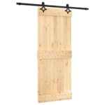 vidaXL Posuvné dvere Prírodná a čierna 85 x 210 cm – Obrázok 2