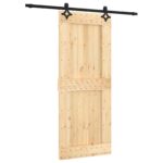 vidaXL Posuvné dvere Prírodná a čierna 85 x 210 cm – Obrázok 2